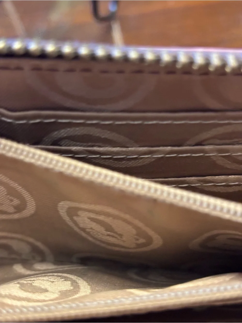 Spartina 449 Brown and Tan Leather Zip-Around Wallet